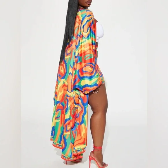 Forever With You Kimono Short Set - Yellow/combo - Picture 7 of 7